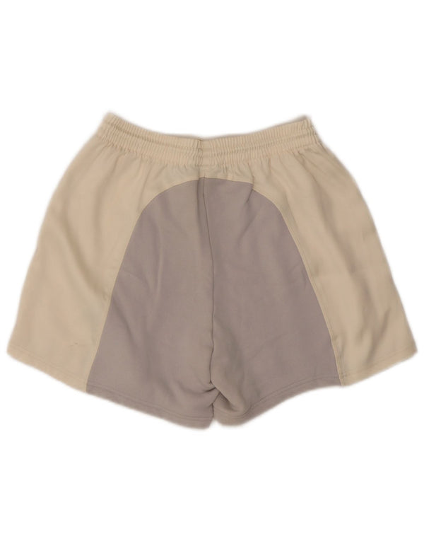 Adidas Womens Sport Shorts UK 8 Small Off White Colourblock