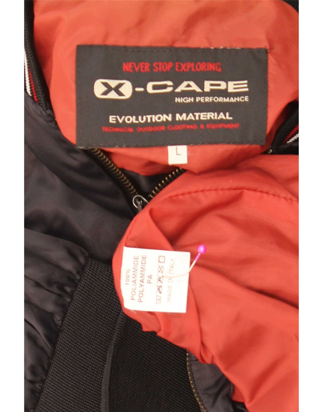 X-Cape Mens Graphic Bomber Jacket UK 40 Large Black Colourblock Polyamide
