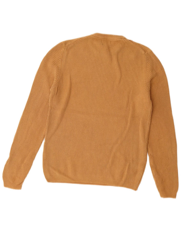 Zara Mens Crew Neck Jumper Sweater Medium Beige Cotton