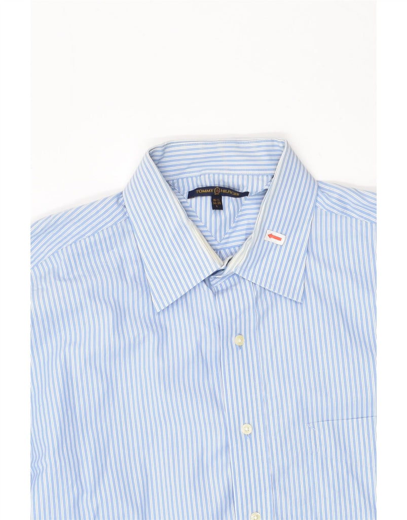 TOMMY HILFIGER Mens Shirt Size 16 1/2  Large Blue Striped Cotton | Vintage Tommy Hilfiger | Thrift | Second-Hand Tommy Hilfiger | Used Clothing | Messina Hembry 