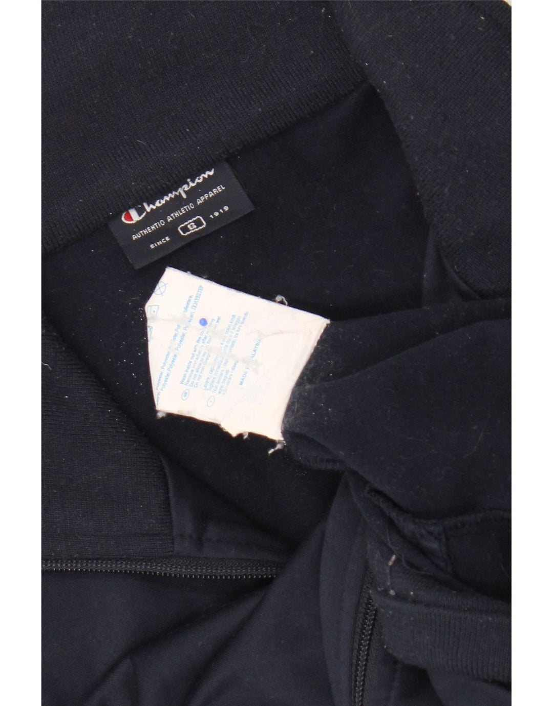 Champion Mens Tracksuit Top Jacket Small Navy Blue Colourblock Polyester
