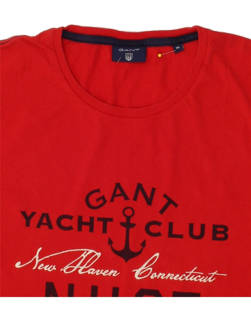 GANT Mens Graphic T-Shirt Top XL Red Cotton | Vintage Gant | Thrift | Second-Hand Gant | Used Clothing | Messina Hembry 