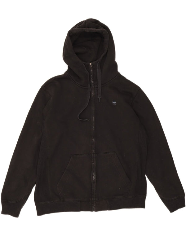 G-Star Mens Zip Hoodie Sweater XL Black Cotton