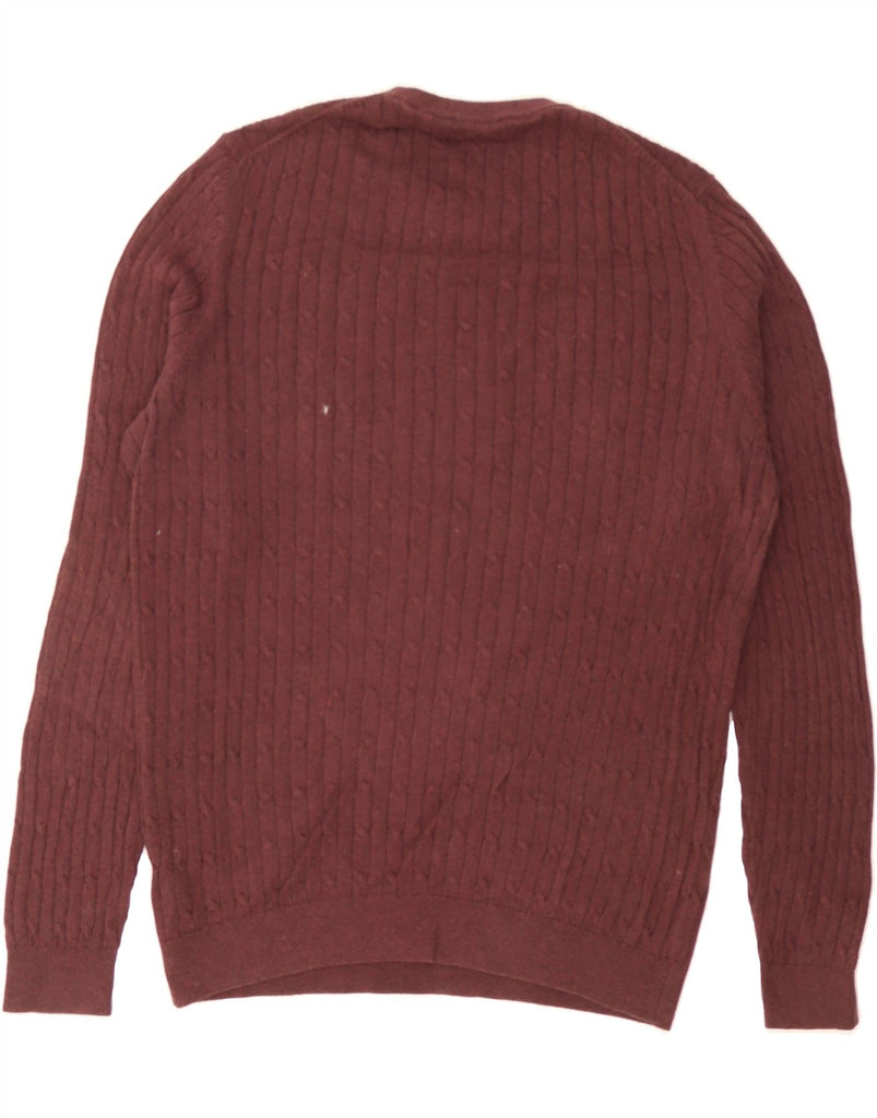 MASSIMO DUTTI Mens Crew Neck Jumper Sweater Medium Maroon Cotton Vintage Massimo Dutti and Second-Hand Massimo Dutti from Messina Hembry 