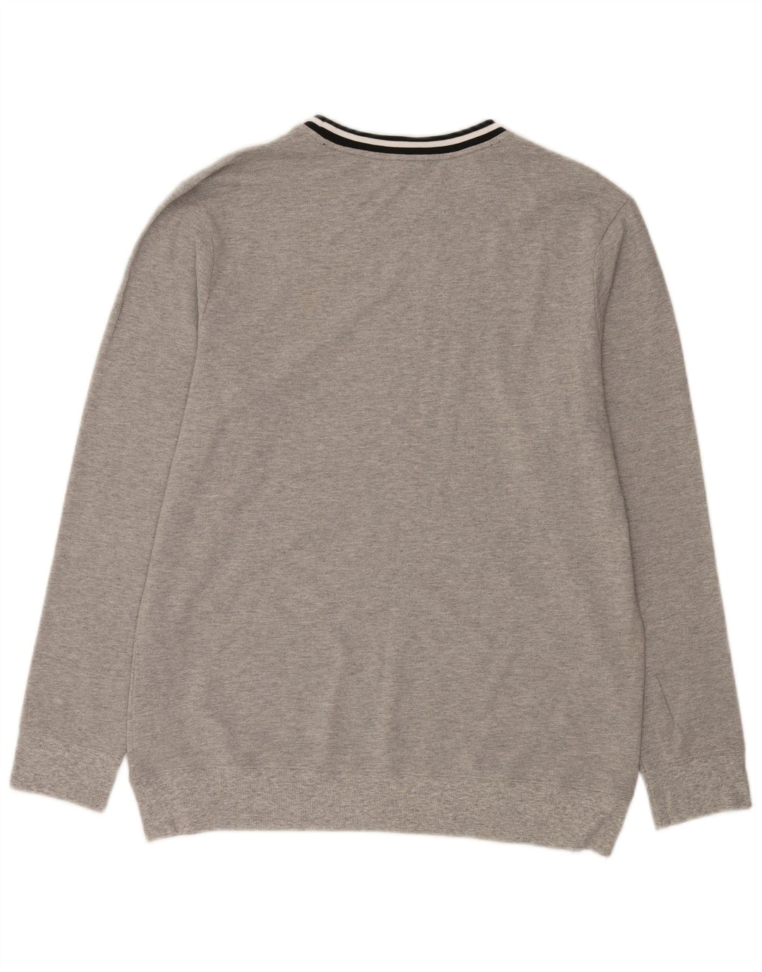 Calvin Klein Mens Graphic Crew Neck Jumper Sweater Large Grey Striped