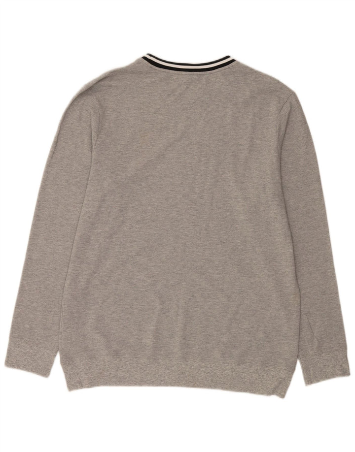 Calvin Klein Mens Graphic Crew Neck Jumper Sweater Large Grey Striped