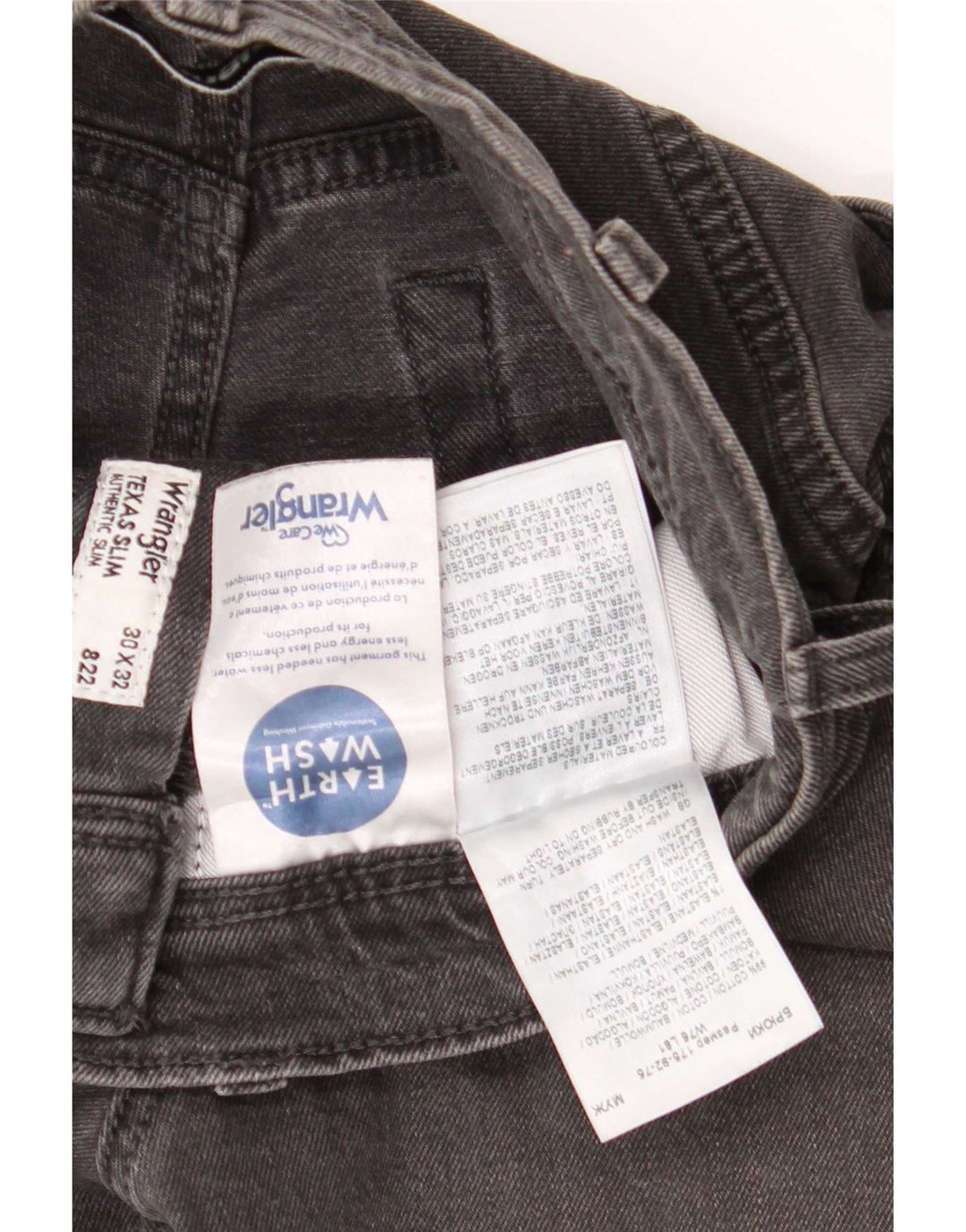 Wrangler Mens Texas Slim Jeans W30 L32 Grey Cotton
