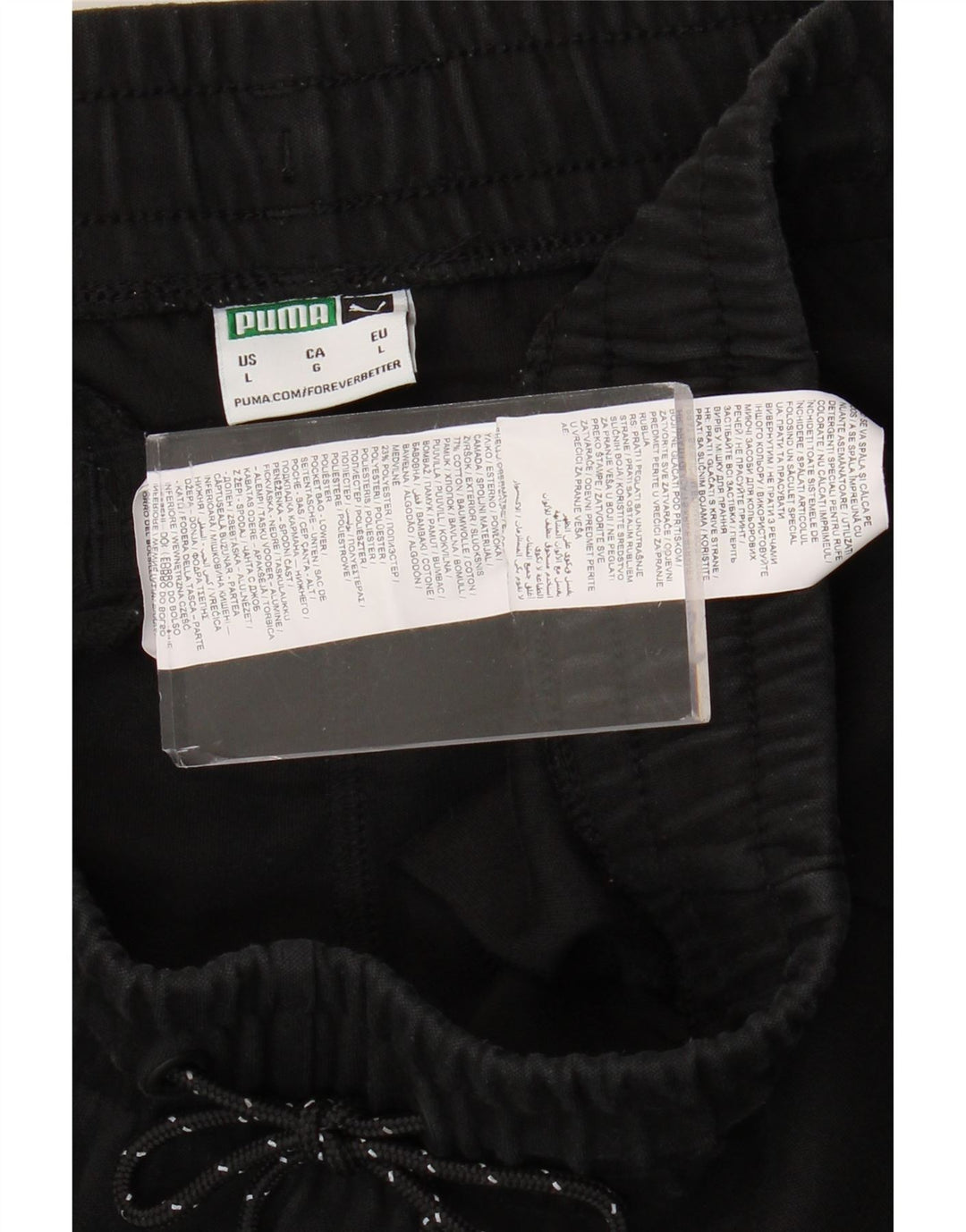 PUMA Mens Tracksuit Trousers Joggers Large Black Cotton