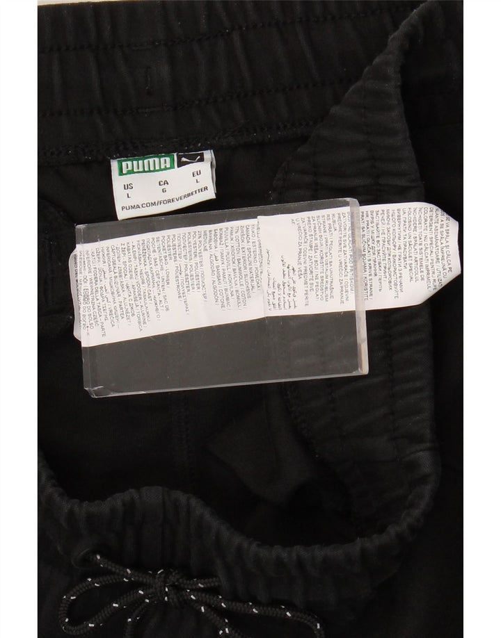 PUMA Mens Tracksuit Trousers Joggers Large Black Cotton