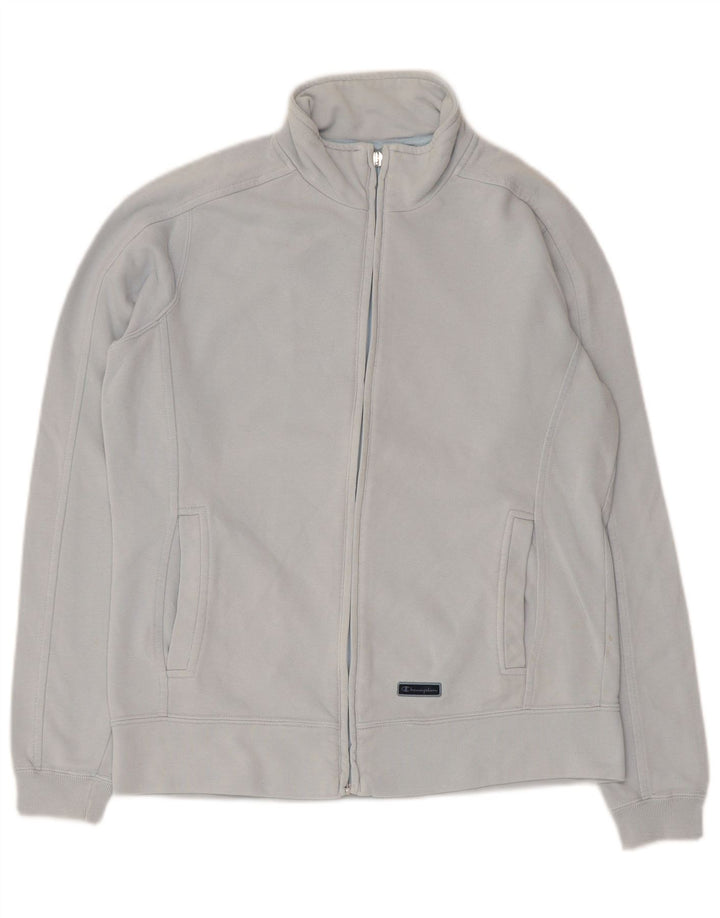 Champion Womens Tracksuit Top Jacket UK 10 Small Blue Cotton