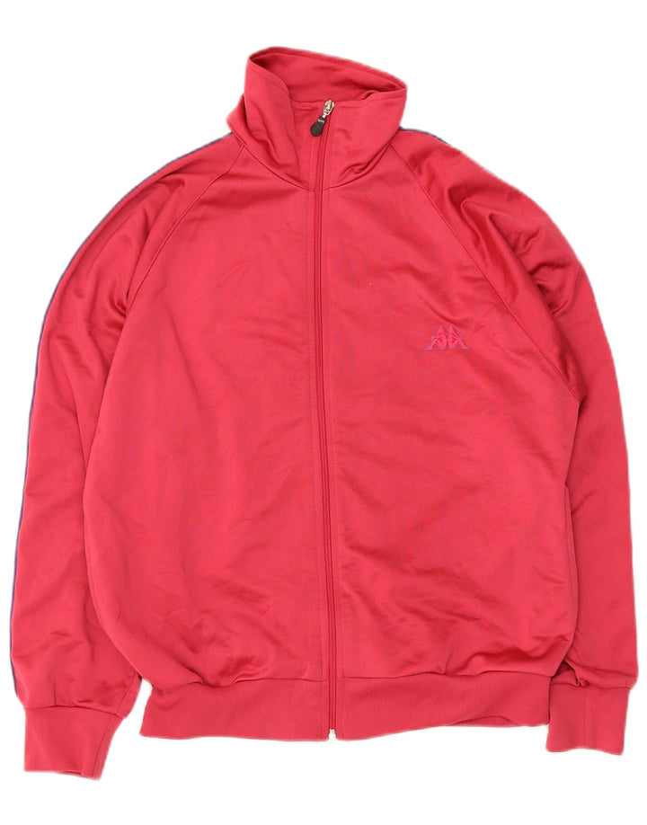 Kappa Womens Graphic Oversized Tracksuit Top Jacket UK 6 XS Red Colourblock