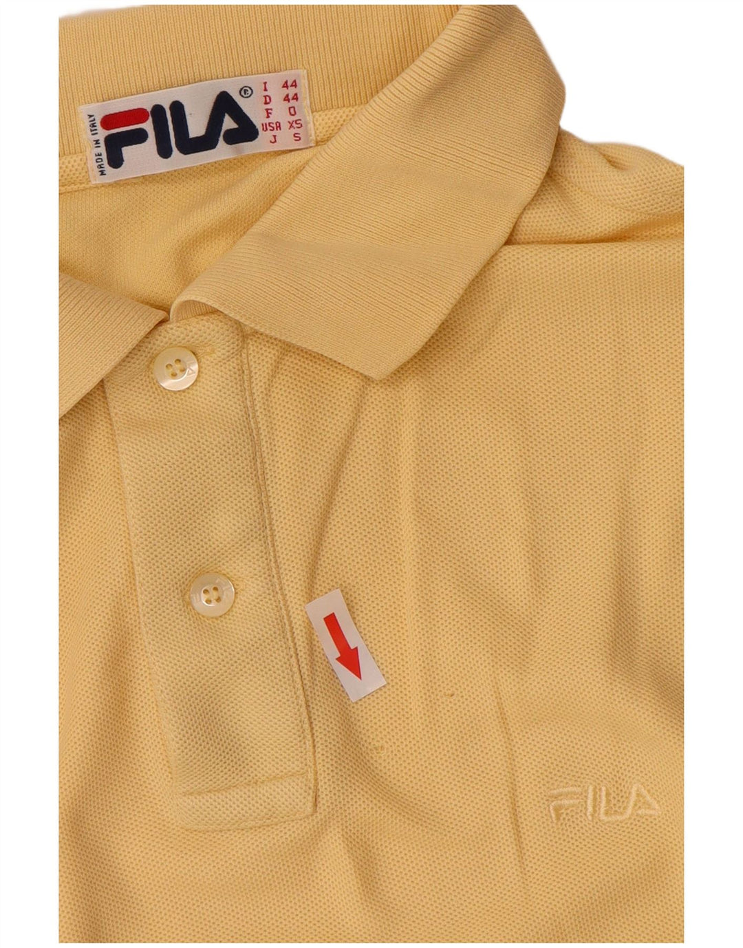 Fila Mens Polo Shirt XS Yellow