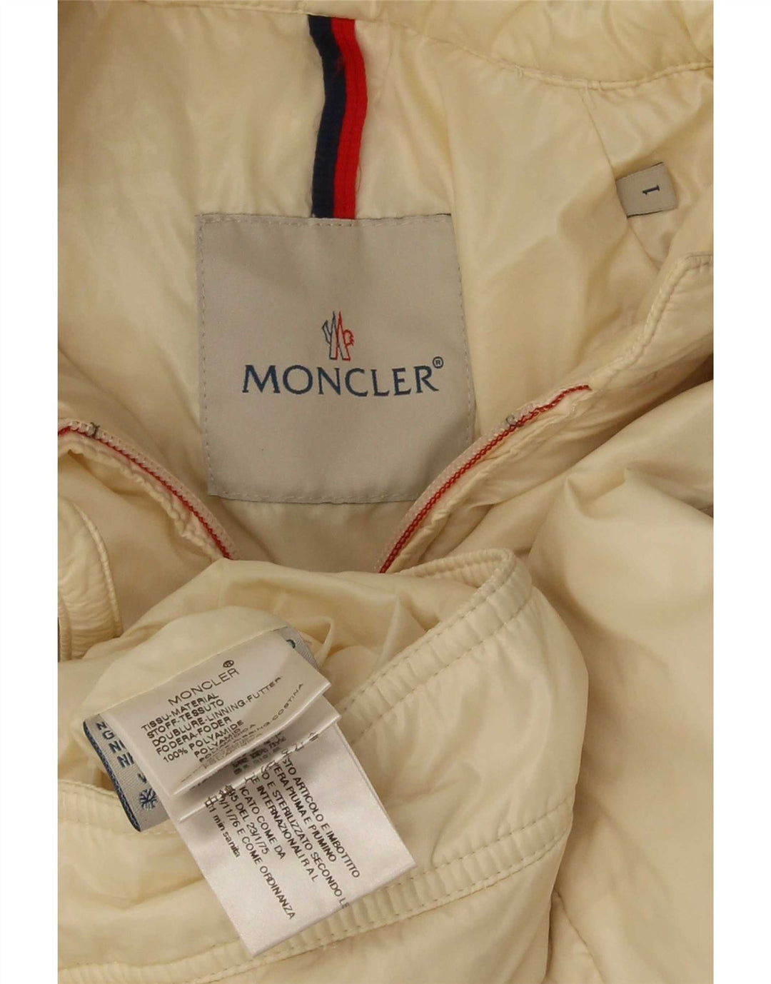 Moncler Womens Bomber Jacket Size 1 Small Off White Polyamide