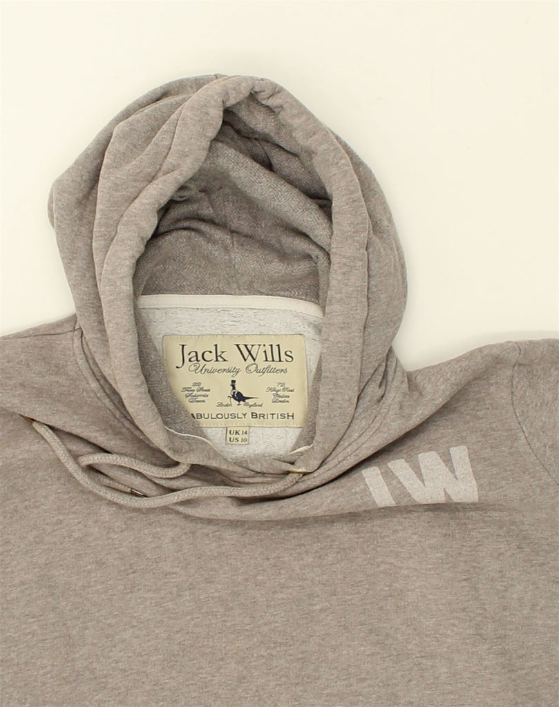 JACK WILLS Womens University Outfitters Hoodie Jumper UK 14 Large  Grey | Vintage Jack Wills | Thrift | Second-Hand Jack Wills | Used Clothing | Messina Hembry 