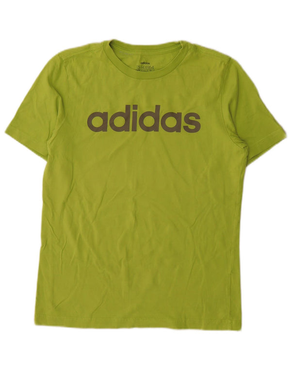 Adidas Boys Graphic T-Shirt Top 13-14 Years Green Cotton
