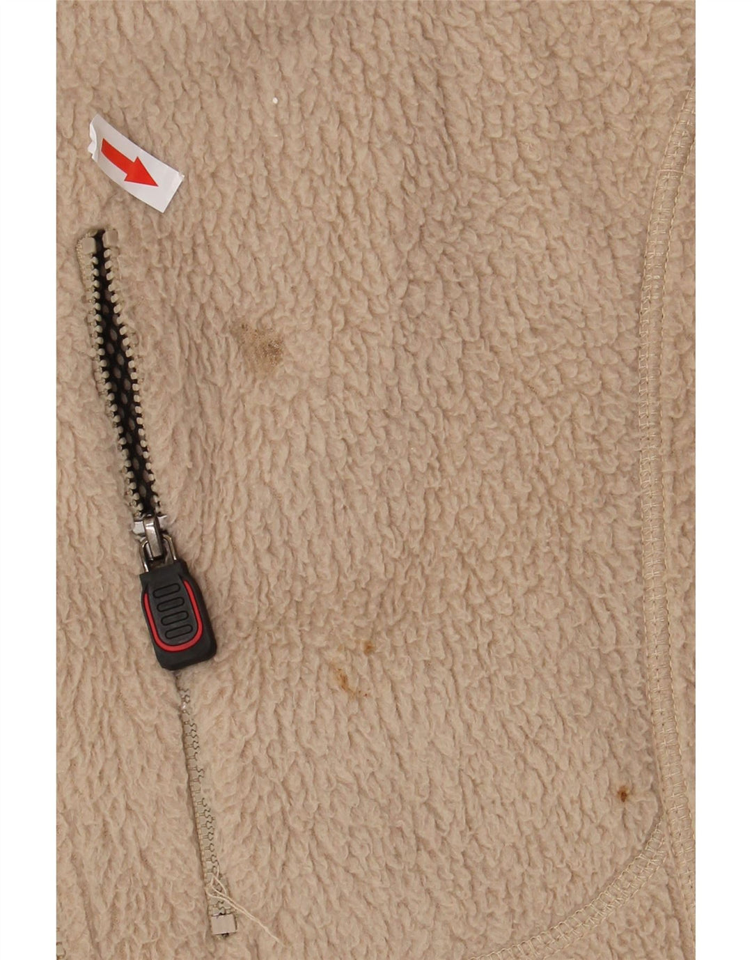 FILA Mens Fleece Jacket UK 40 Large Beige Colourblock Polyester