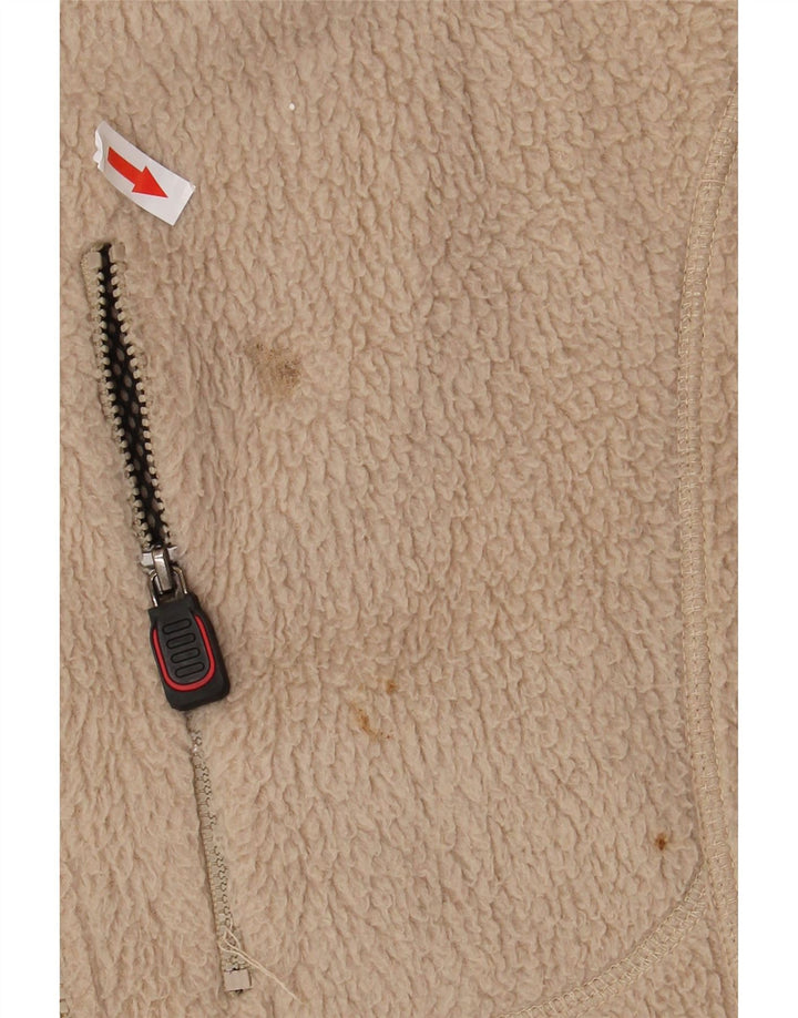 FILA Mens Fleece Jacket UK 40 Large Beige Colourblock Polyester