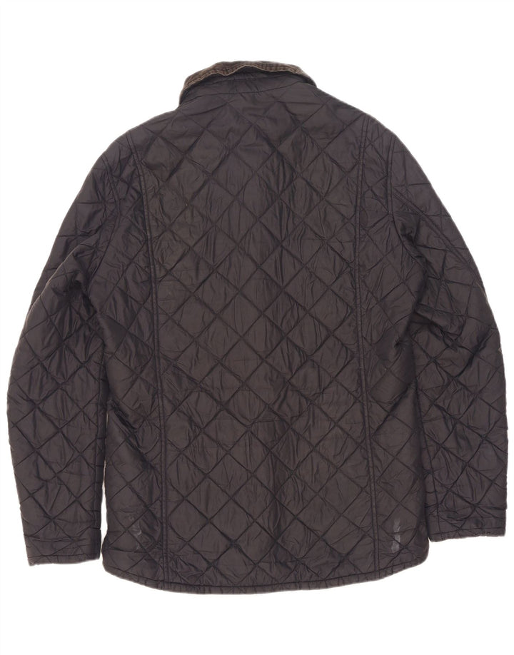 Barbour Mens Quilted Jacket UK 38 Medium Navy Blue Polyamide