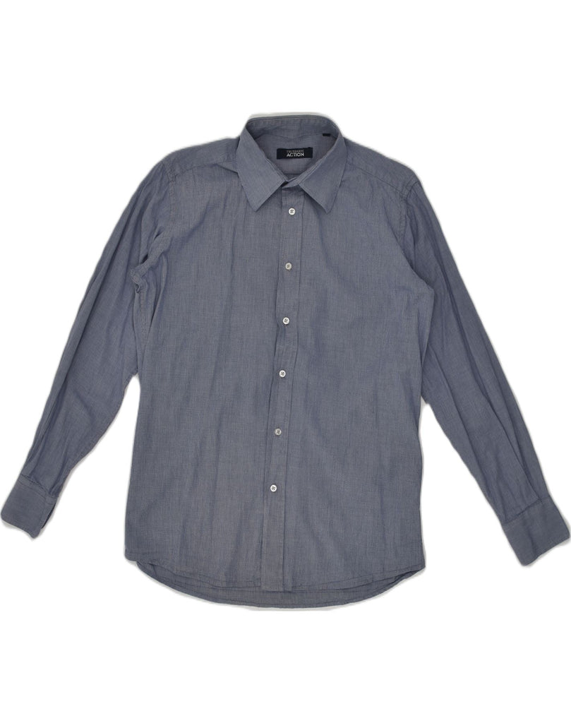 TRUSSARDI Mens Shirt Medium Grey Cotton | Vintage Trussardi | Thrift | Second-Hand Trussardi | Used Clothing | Messina Hembry 