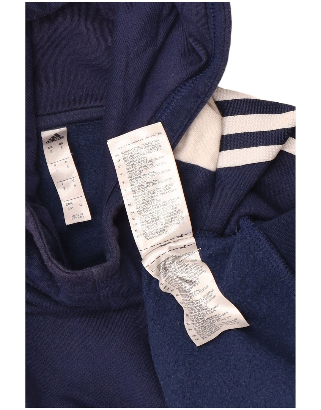 Adidas Mens Hoodie Jumper Small Navy Blue Cotton