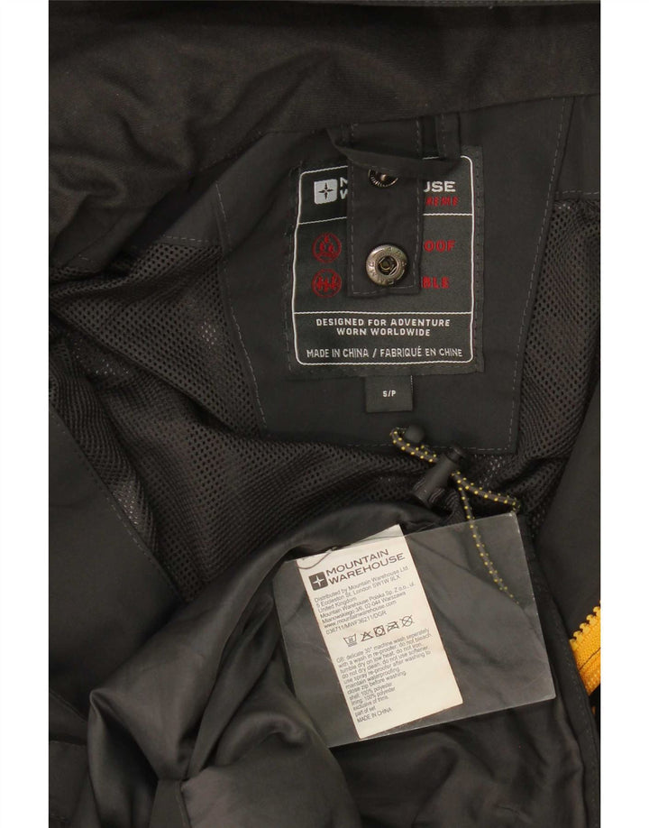 Mountain Warehouse Mens Hooded Rain Jacket UK 36 Small Black Polyester