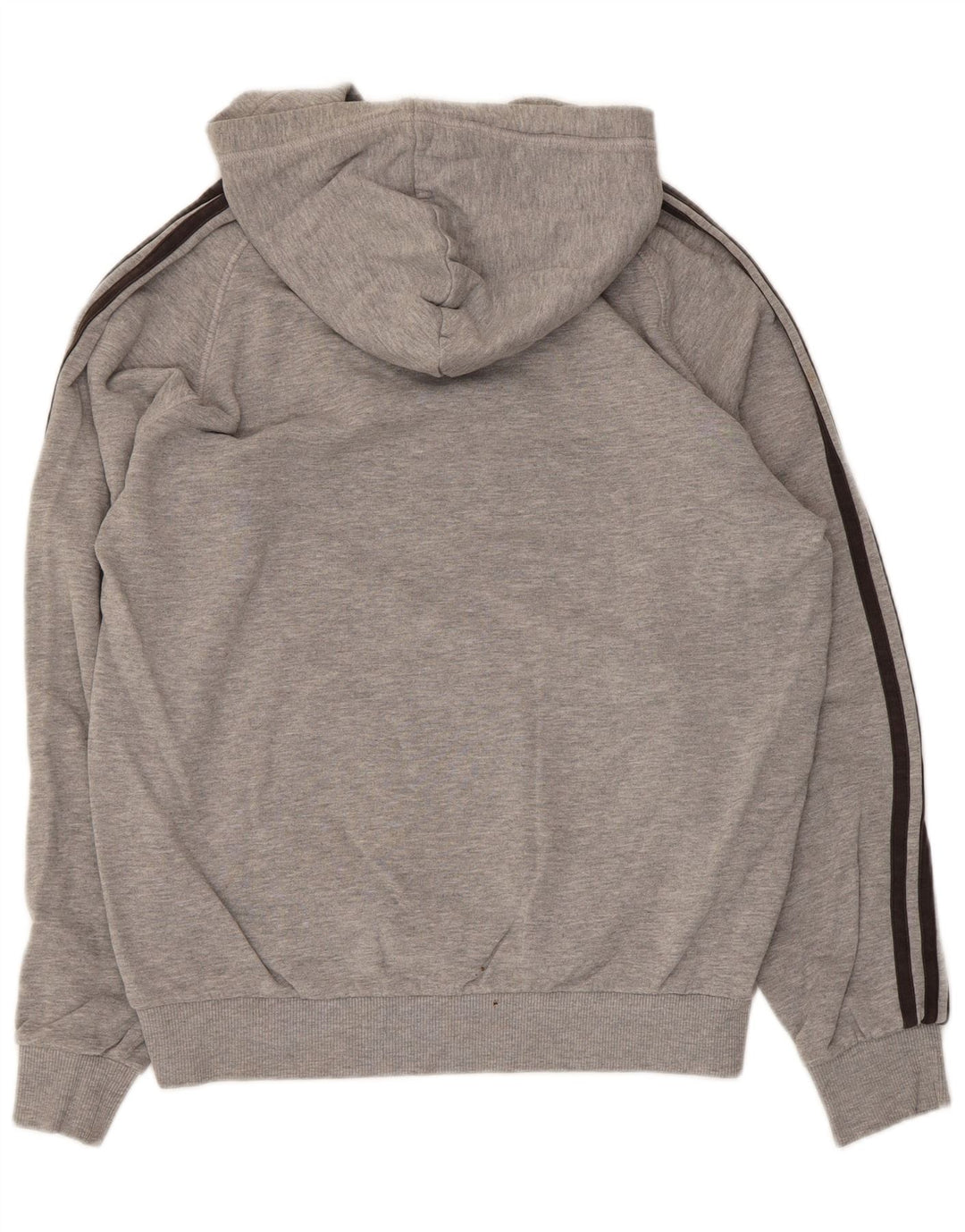 Adidas Mens Hoodie Jumper Medium Grey Flecked Cotton