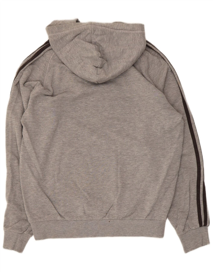 Adidas Mens Hoodie Jumper Medium Grey Flecked Cotton