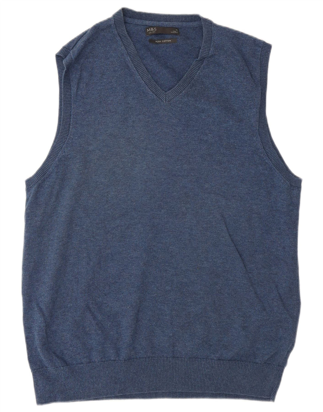 Marks & Spencer Mens Vest Tank Top Medium Navy Blue Cotton