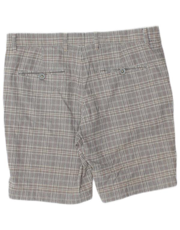 Ted Baker Mens Chino Shorts W34 Large  Grey Check Cotton