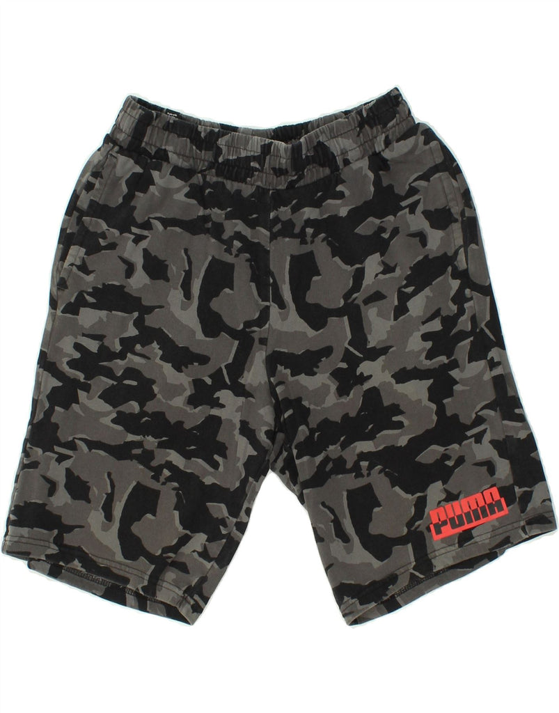 PUMA Mens Sport Shorts Medium Grey Camouflage Cotton Vintage Puma and Second-Hand Puma from Messina Hembry 