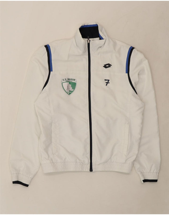 LOTTO Mens Graphic Tracksuit Top Jacket Medium White Vintage Lotto and Second-Hand Lotto from Messina Hembry 