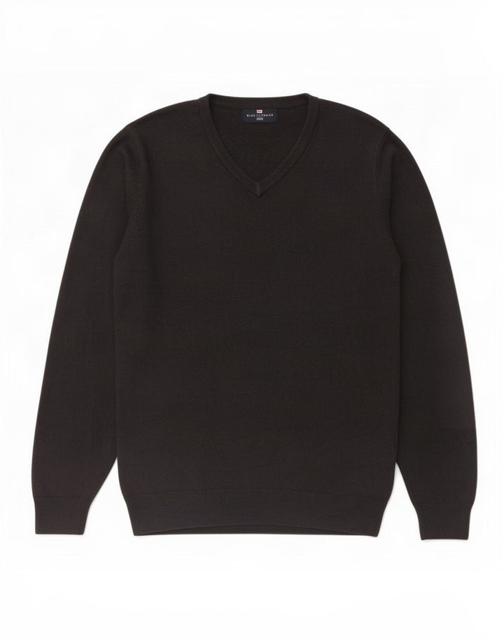 Marks & Spencer Mens V-Neck Jumper Sweater Medium Grey Acrylic