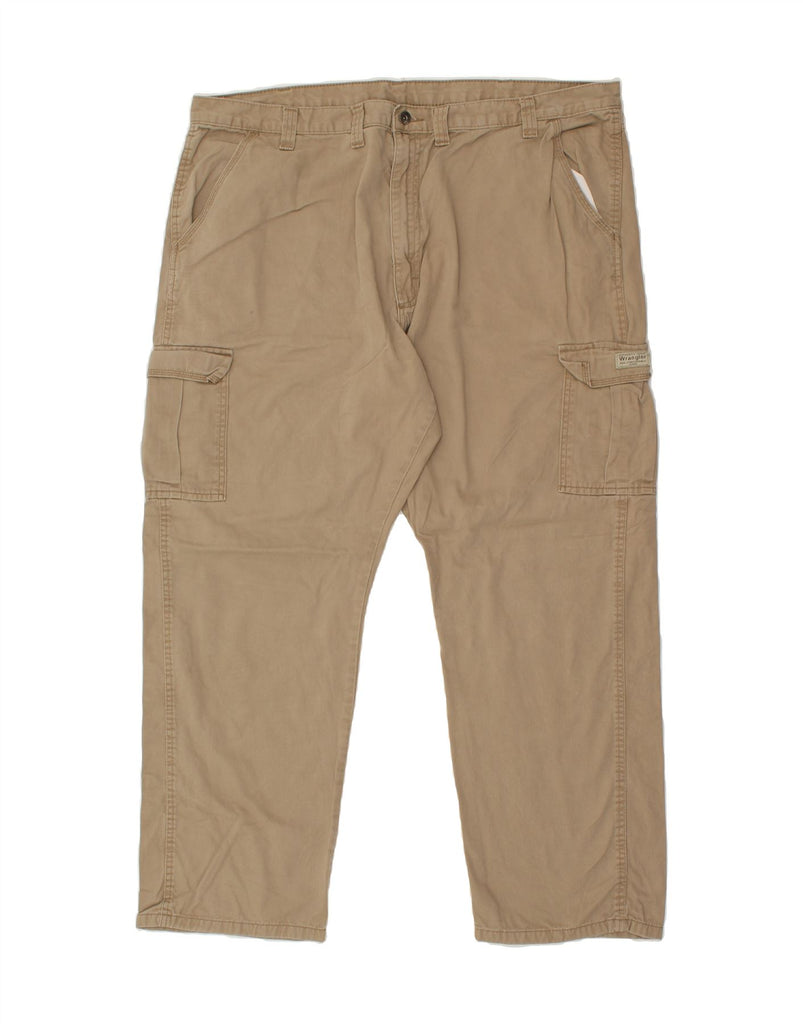 WRANGLER Mens Straight Cargo Trousers W42 L32  Brown Cotton | Vintage Wrangler | Thrift | Second-Hand Wrangler | Used Clothing | Messina Hembry 