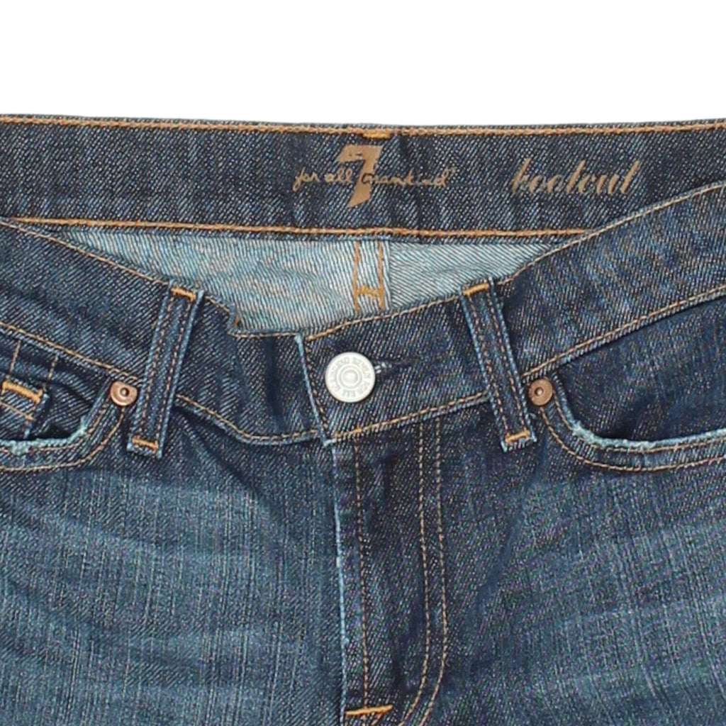 7 For All Mankind Womens Blue Low Rise Bootcut Jeans | Vintage Designer Denim | Vintage Messina Hembry | Thrift | Second-Hand Messina Hembry | Used Clothing | Messina Hembry 