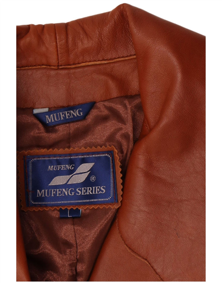 Vintage Womens Leather Jacket UK 14 Large Brown Retro