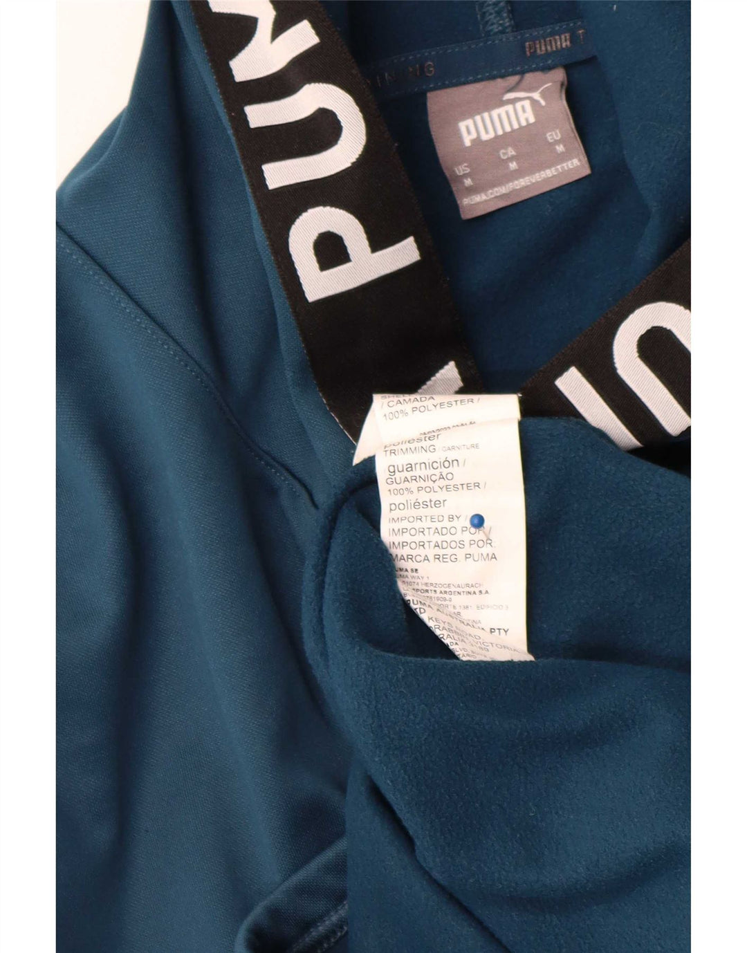 Puma Mens Graphic Hoodie Jumper Medium Navy Blue Colourblock Polyester