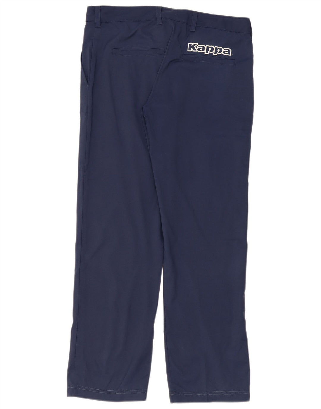 Kappa Womens Graphic Straight Chino Trousers W34 L29 Navy Blue Polyester