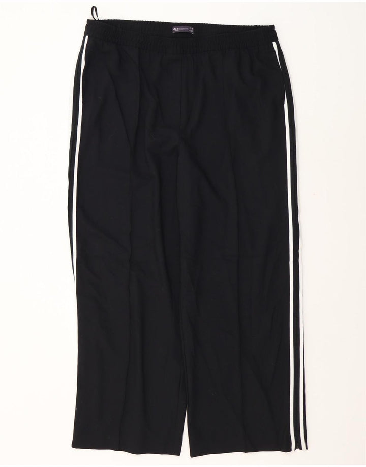Marks & Spencer Womens Tracksuit Trousers UK 20 2XL Black Polyester