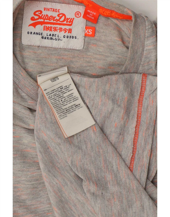 Superdry Mens T-Shirt Top XS Grey Flecked Cotton