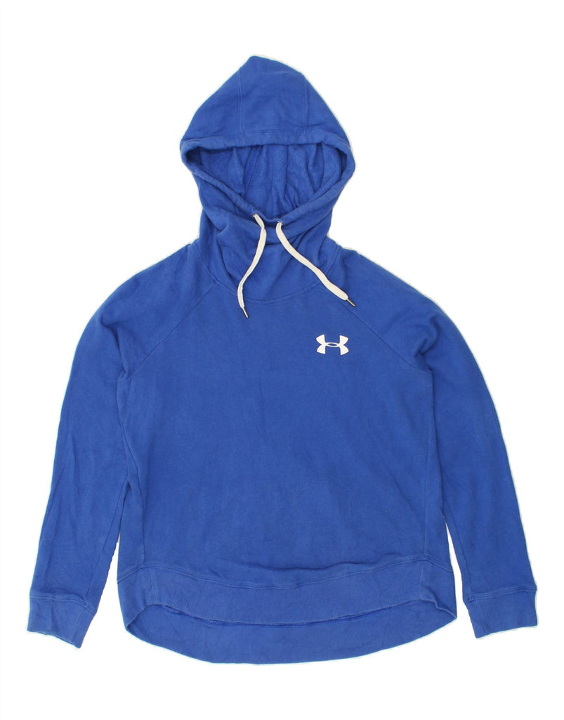 UNDER ARMOUR Womens Oversized Hoodie Jumper UK 10 Small Blue Cotton | Vintage Under Armour | Thrift | Second-Hand Under Armour | Used Clothing | Messina Hembry 