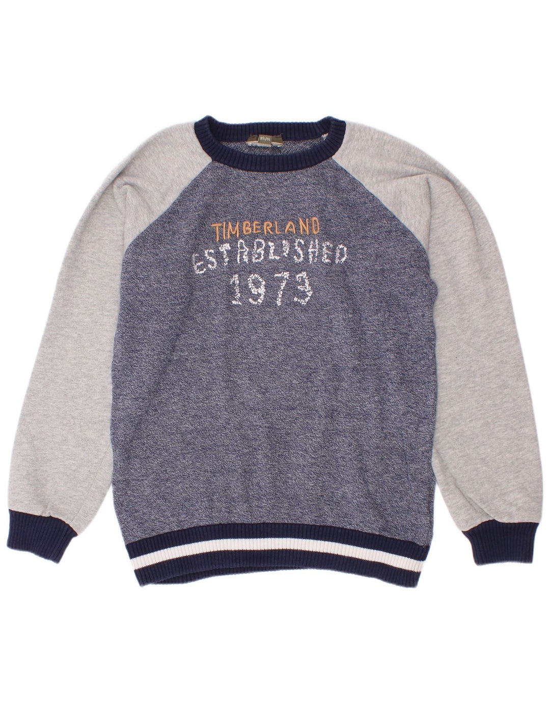 Timberland Boys Crew Neck Jumper Sweater 9-10 Years Blue Colourblock