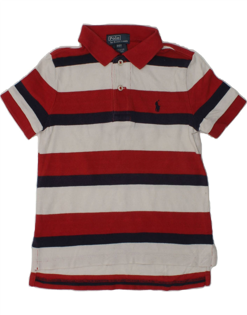 POLO RALPH LAUREN Boys Polo Shirt 2-3 Years Red Striped Cotton | Vintage Polo Ralph Lauren | Thrift | Second-Hand Polo Ralph Lauren | Used Clothing | Messina Hembry 