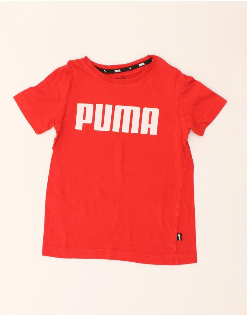 PUMA Boys Graphic T-Shirt Top 7-8 Years Red Cotton | Vintage Puma | Thrift | Second-Hand Puma | Used Clothing | Messina Hembry 