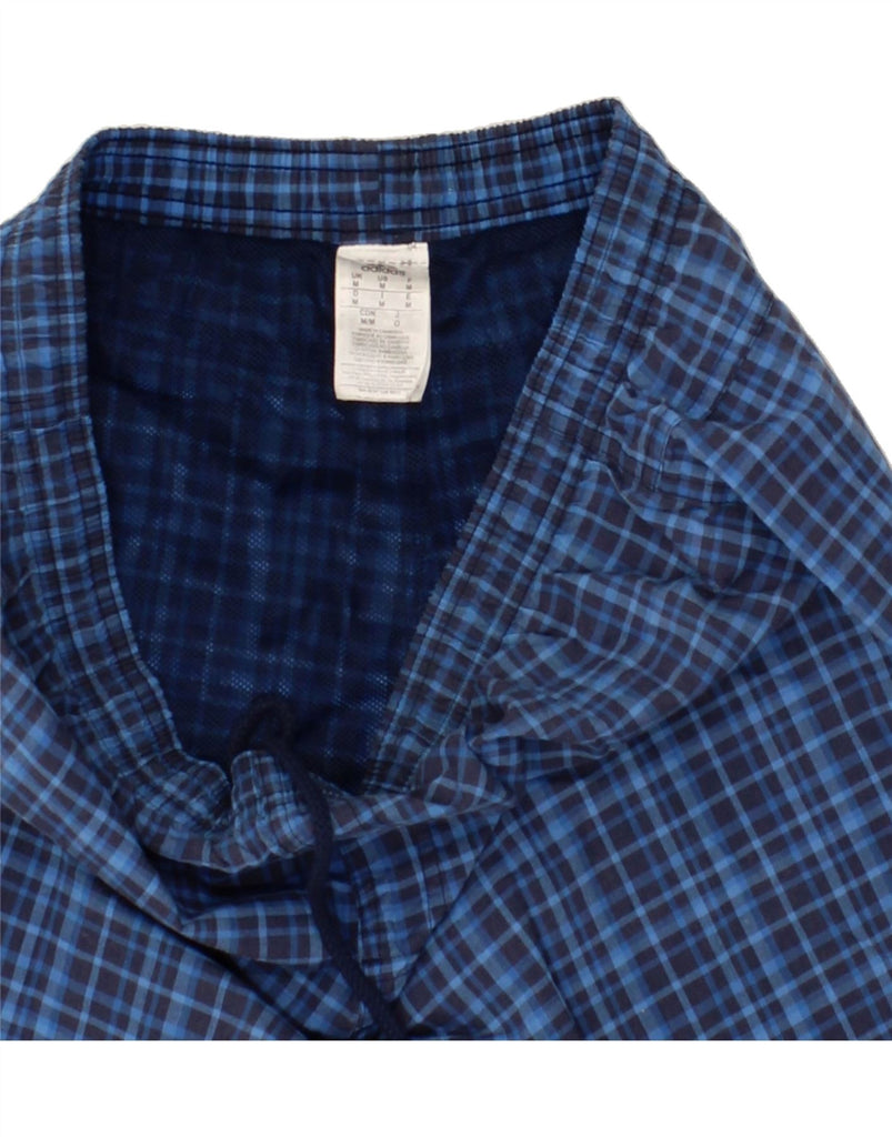 ADIDAS Mens Sport Shorts Medium Navy Blue Check Polyester | Vintage Adidas | Thrift | Second-Hand Adidas | Used Clothing | Messina Hembry 