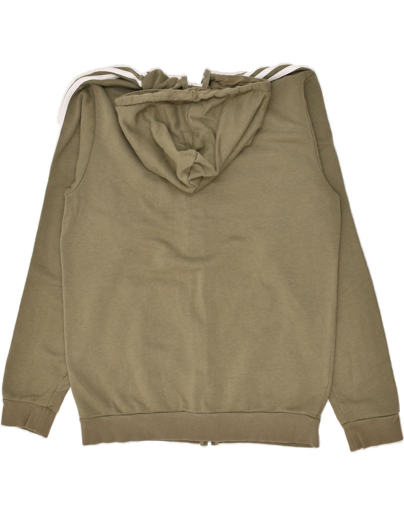 ADIDAS Mens Zip Hoodie Sweater Medium Khaki Cotton | Vintage Adidas | Thrift | Second-Hand Adidas | Used Clothing | Messina Hembry 