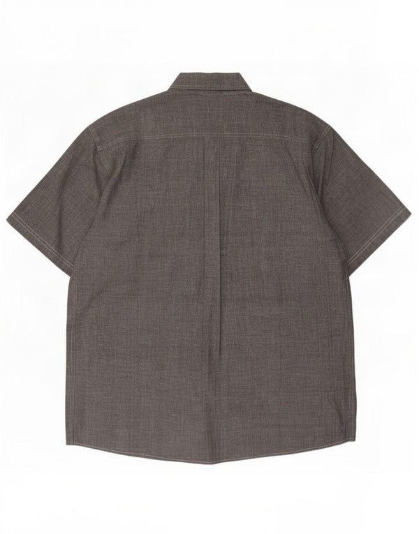 Fieldwork Mens Short Sleeve Shirt XL Grey Cotton