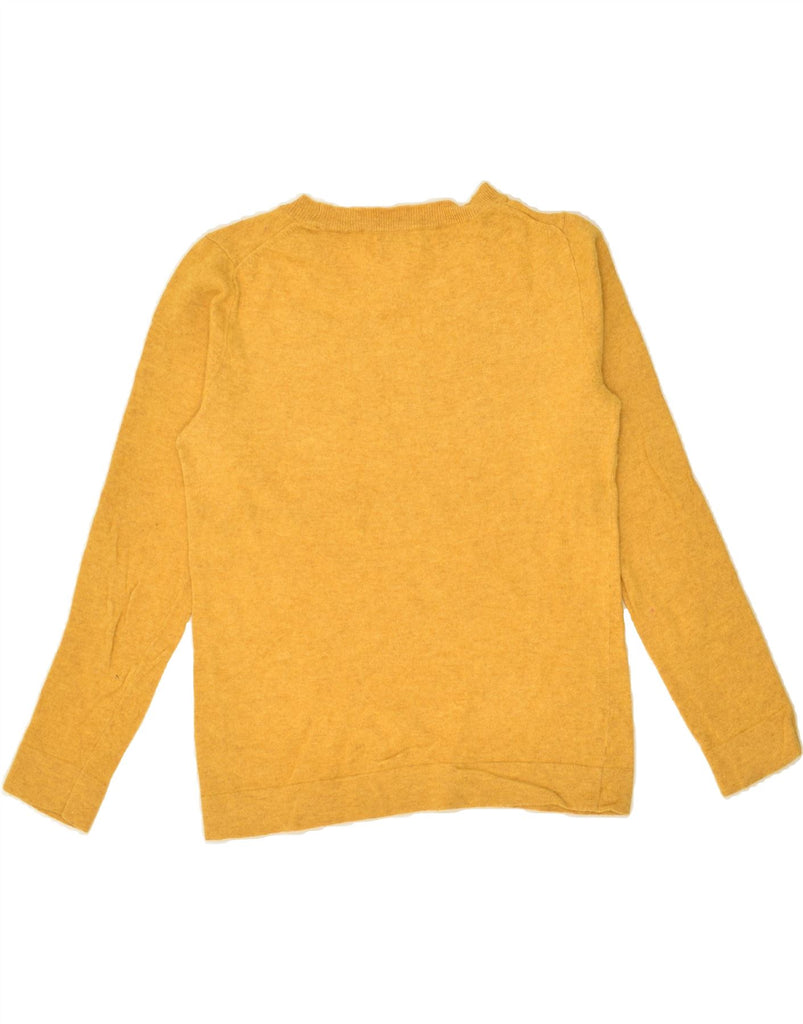 J. CREW Womens Teddie Crew Neck Jumper Sweater UK 10 Small Yellow Cotton | Vintage J. Crew | Thrift | Second-Hand J. Crew | Used Clothing | Messina Hembry 