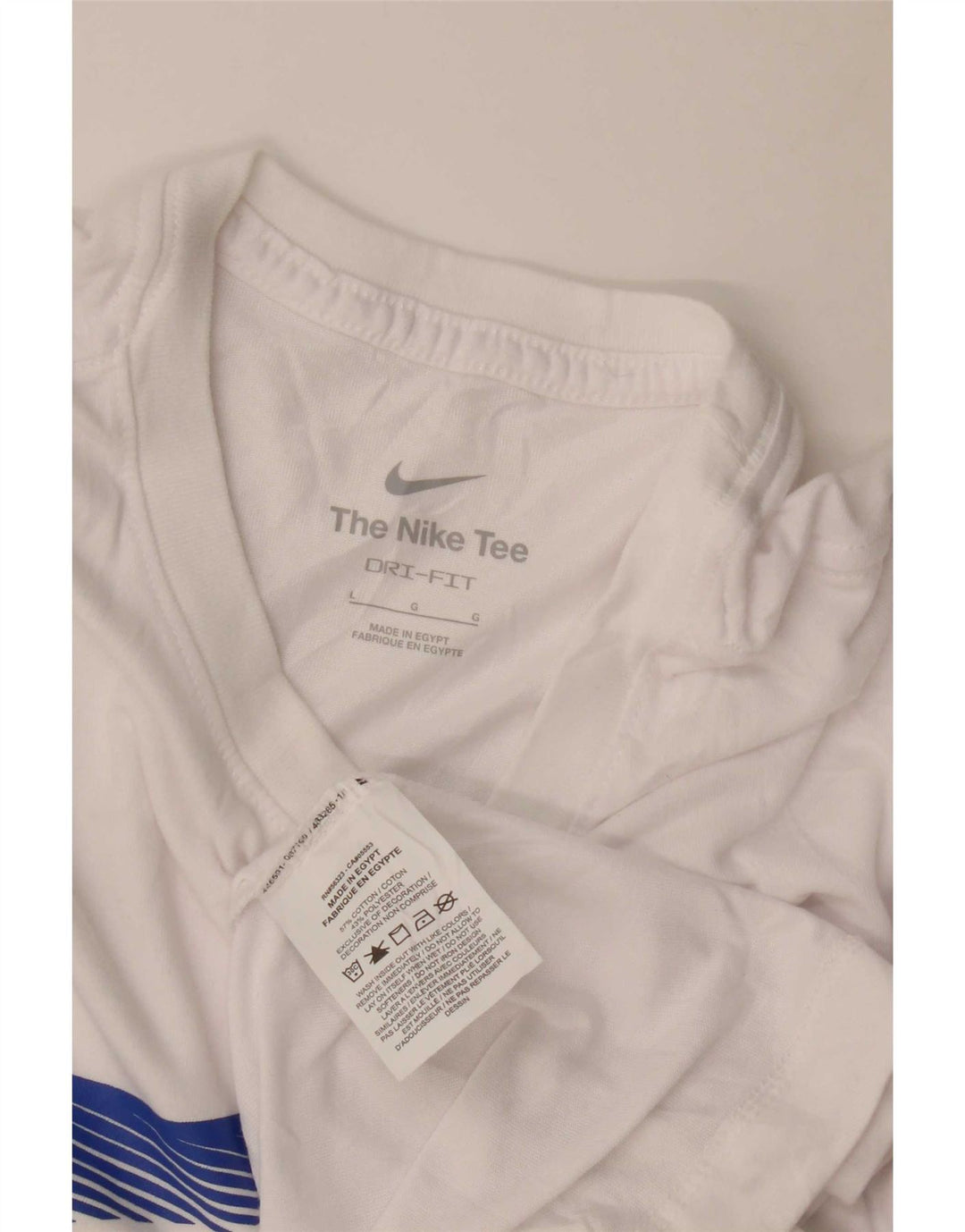 Nike Mens Dri Fit Graphic T-Shirt Top Large White Cotton