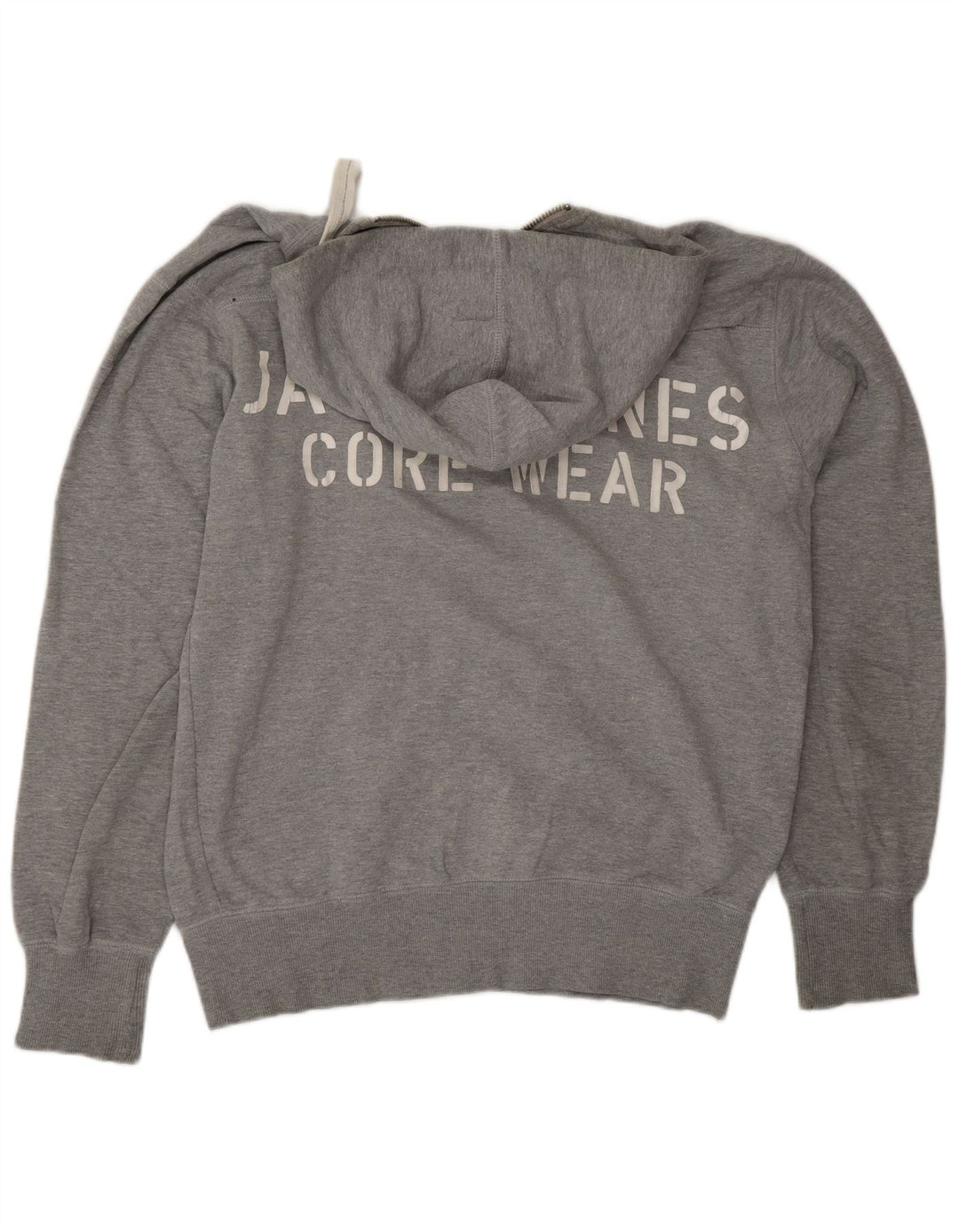 Jack & Jones Mens Graphic Zip Hoodie Sweater XL Grey