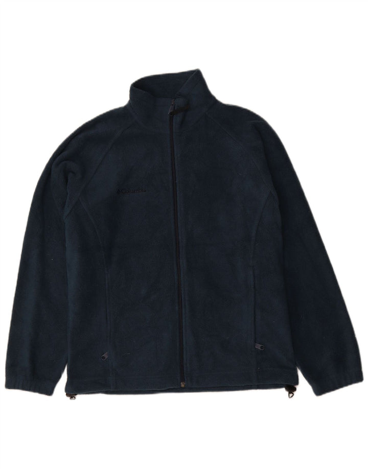 COLUMBIA Womens Fleece Jacket UK 10 Small Navy Blue Polyester